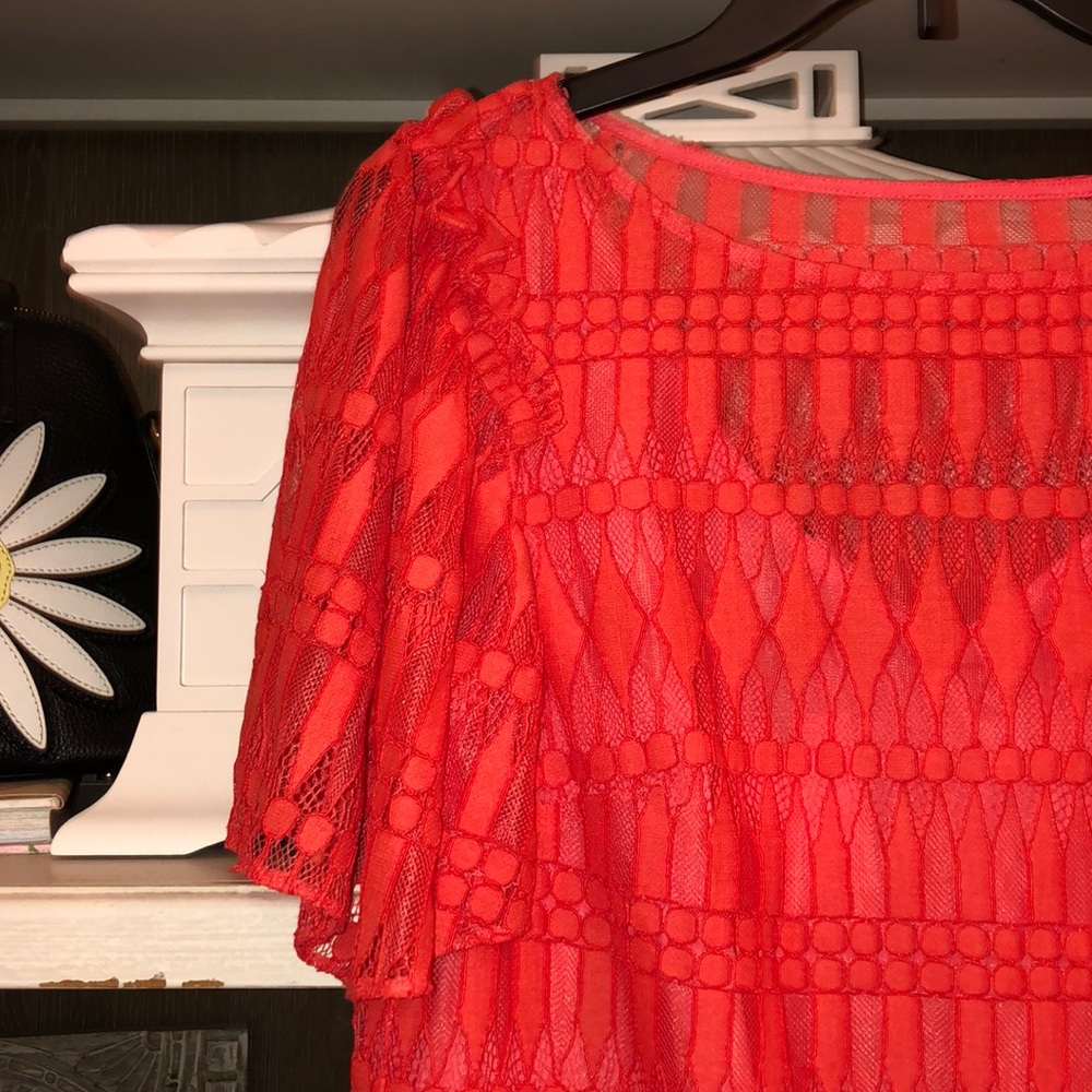 Trina Turk Ellington Lace Knit Dress Coral SZ S NWT - Picture 7 of 7